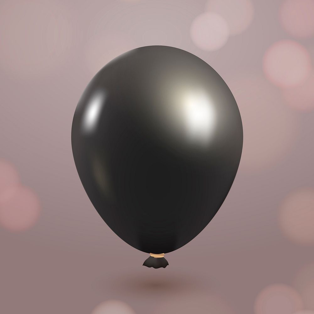 Black glitz party balloon vector