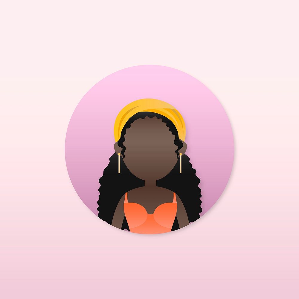 Young black girl avatar illustration
