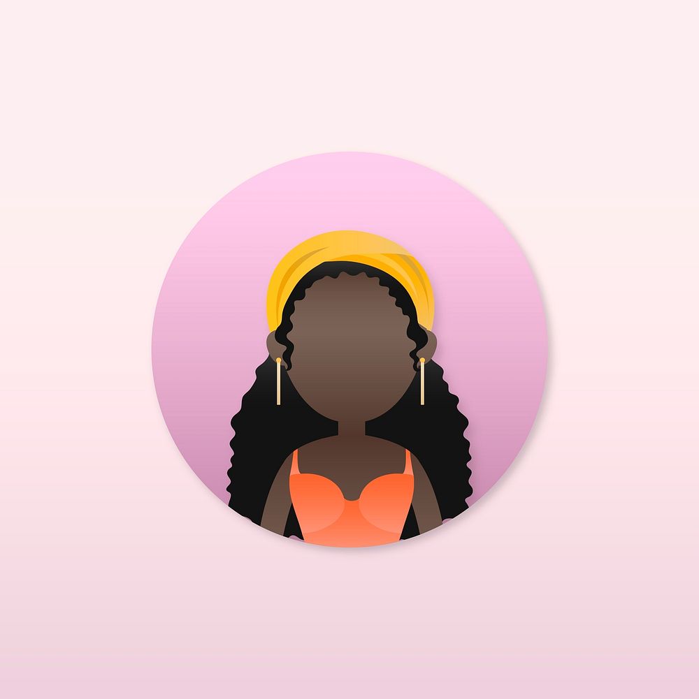 Young black girl avatar vector