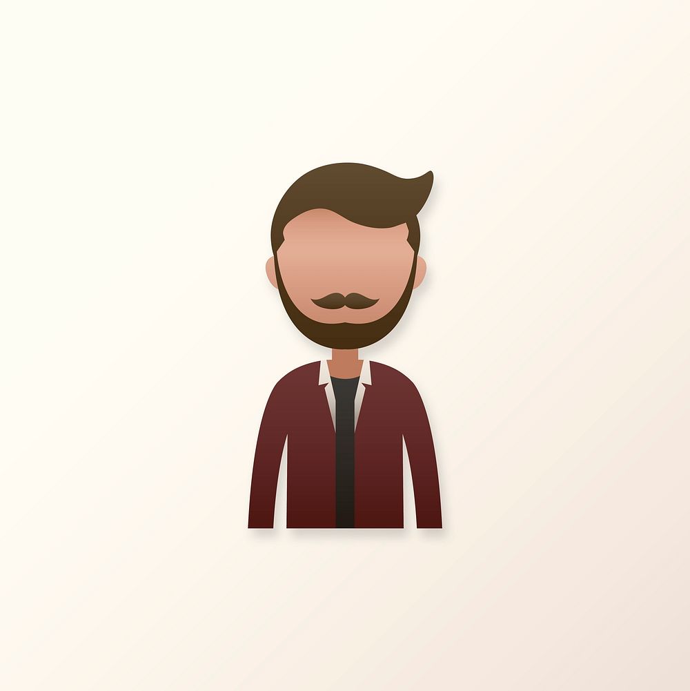Man with mustache avatar vector