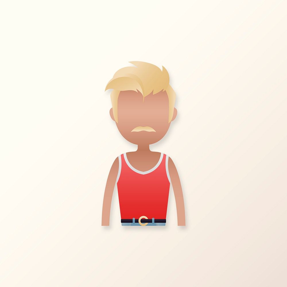 Man in sleeveless shirt avatar illustration