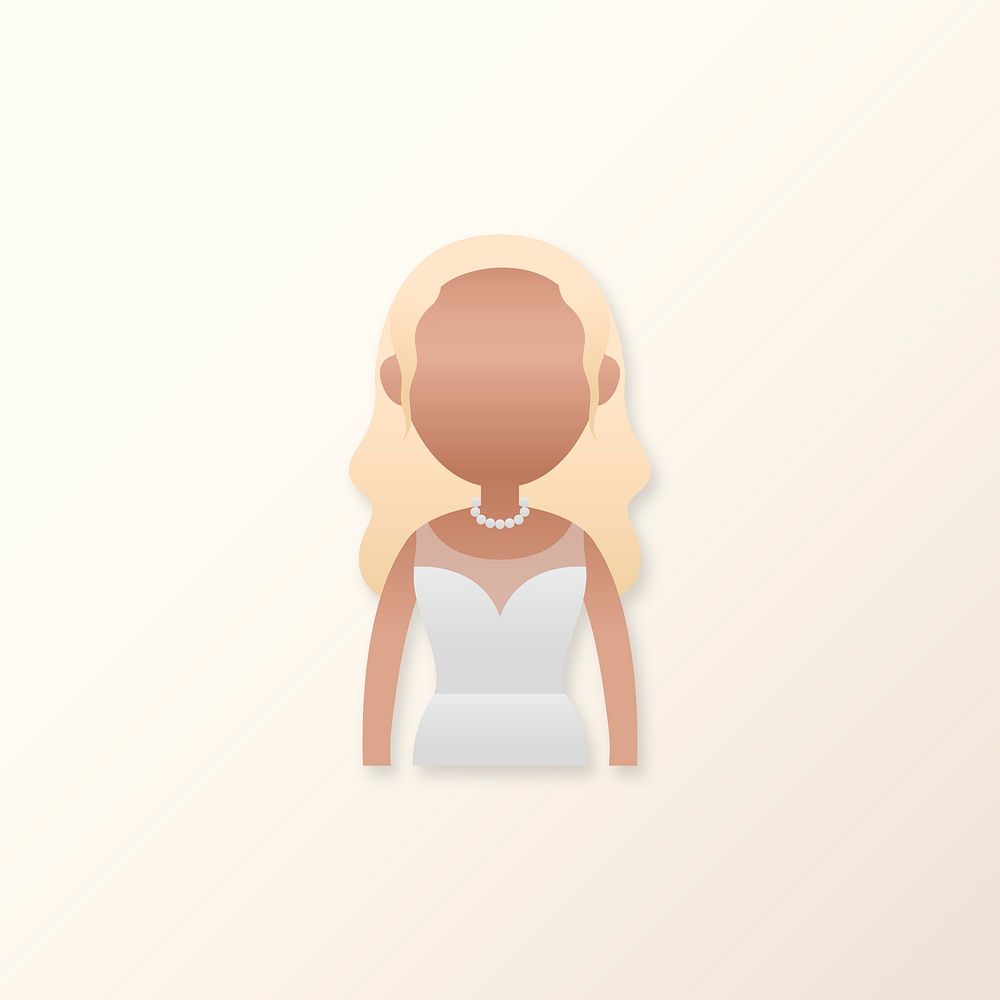 Woman in evening dress avatar illustration