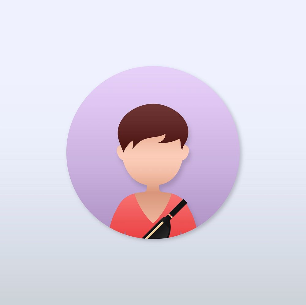 Man with chest bag avatar illustration