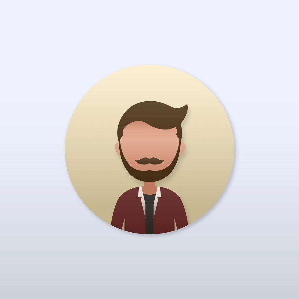 Man with mustache avatar vector