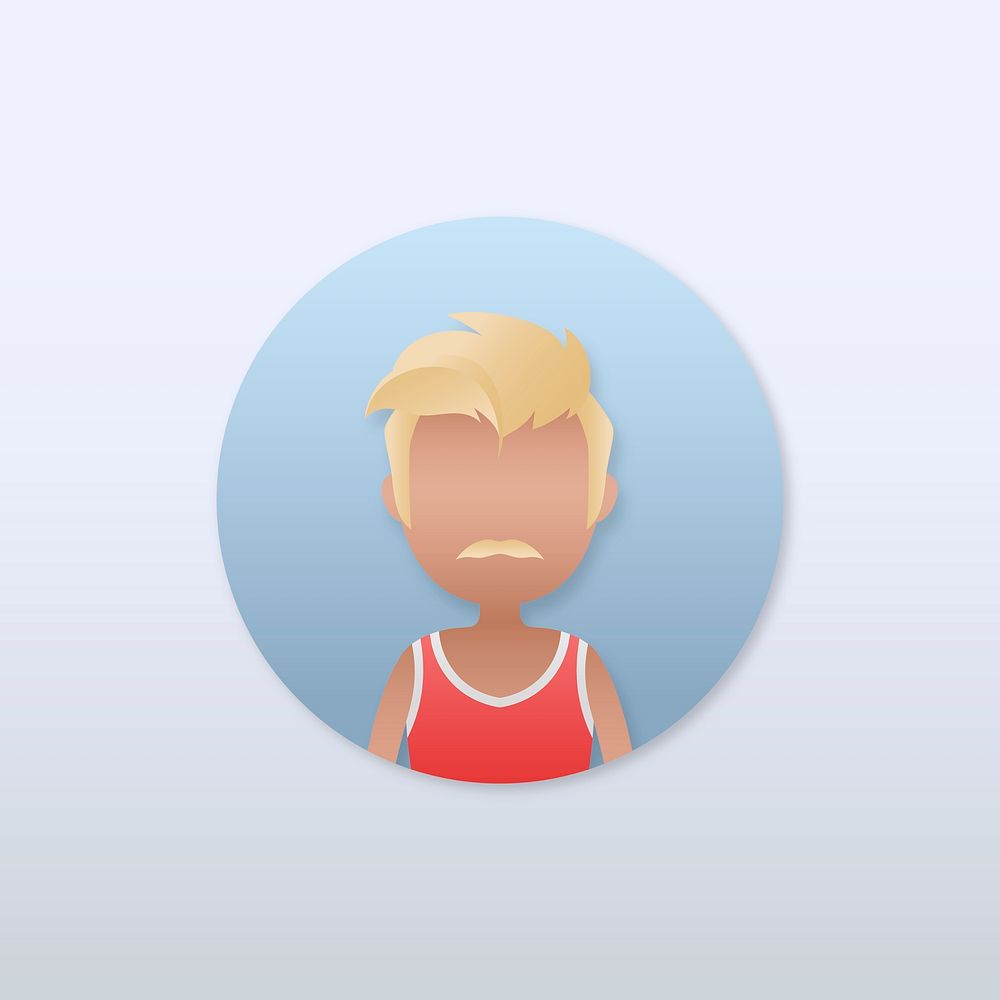 Man in sleeveless shirt avatar illustration