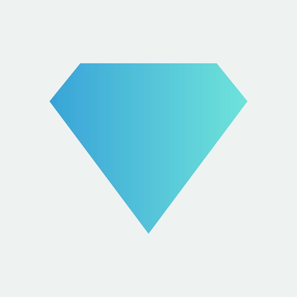 Blue gradient diamond geometric shape vector