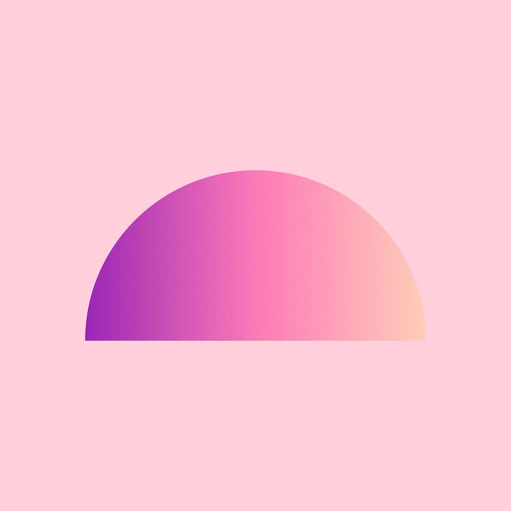 Purple gradient semicircle geometric shape illustration
