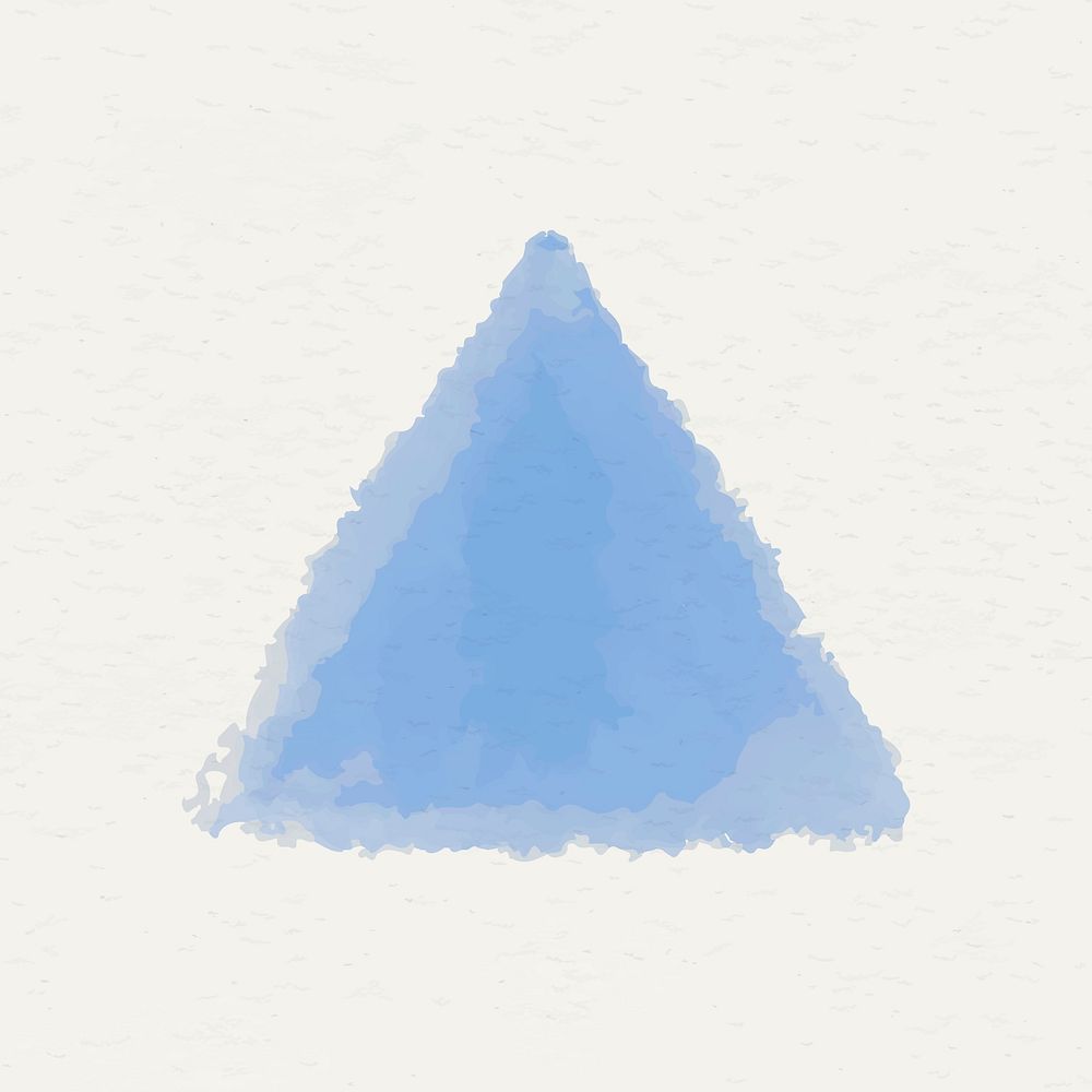 Blue watercolor triangle geometric shape vector