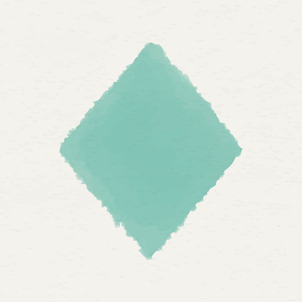 Green watercolor rhombus geometric shape vector