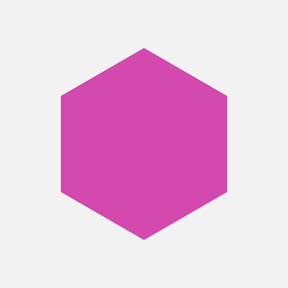 Purple hexagon geometric shape vector