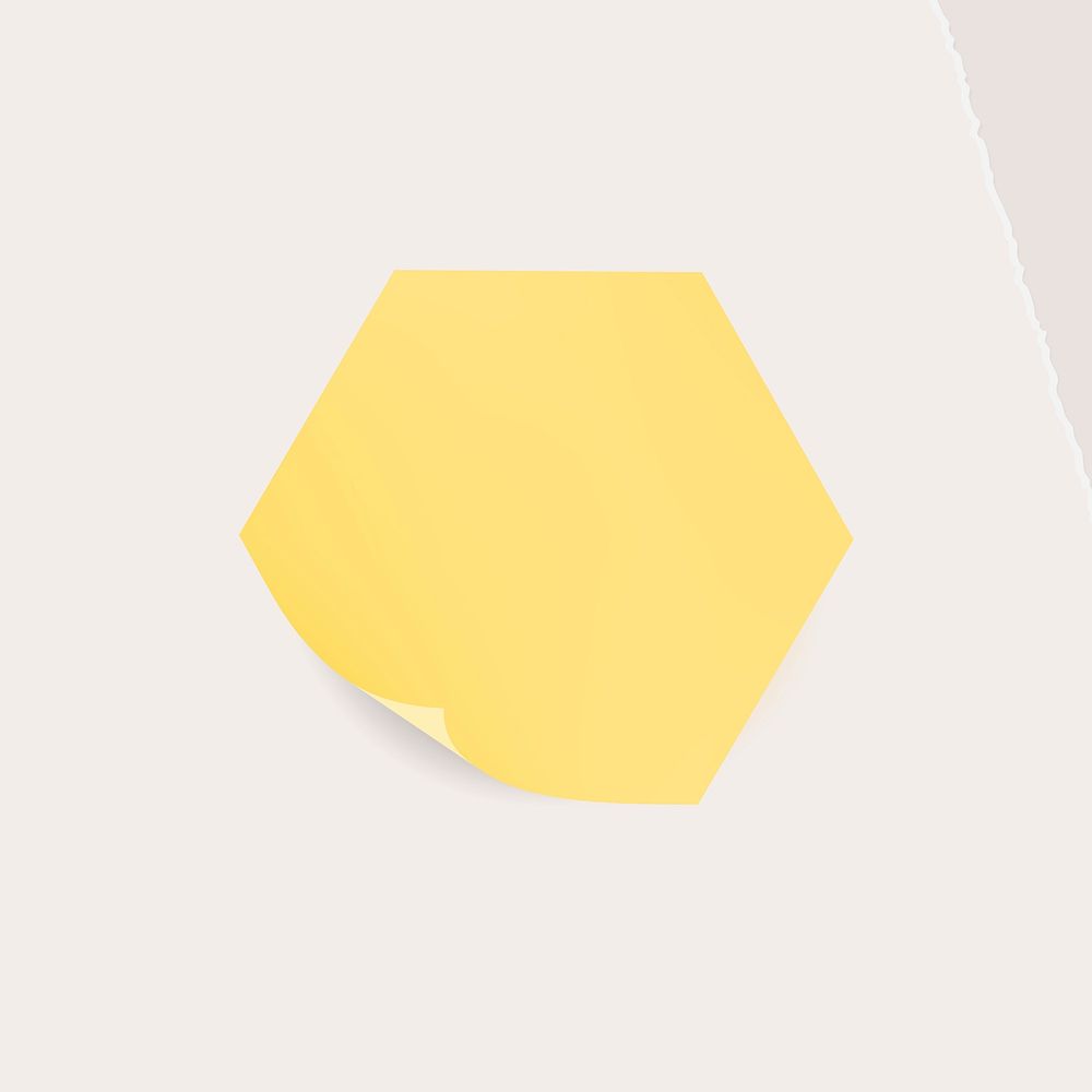 Blank yellow hexagon paper note social ads template vector