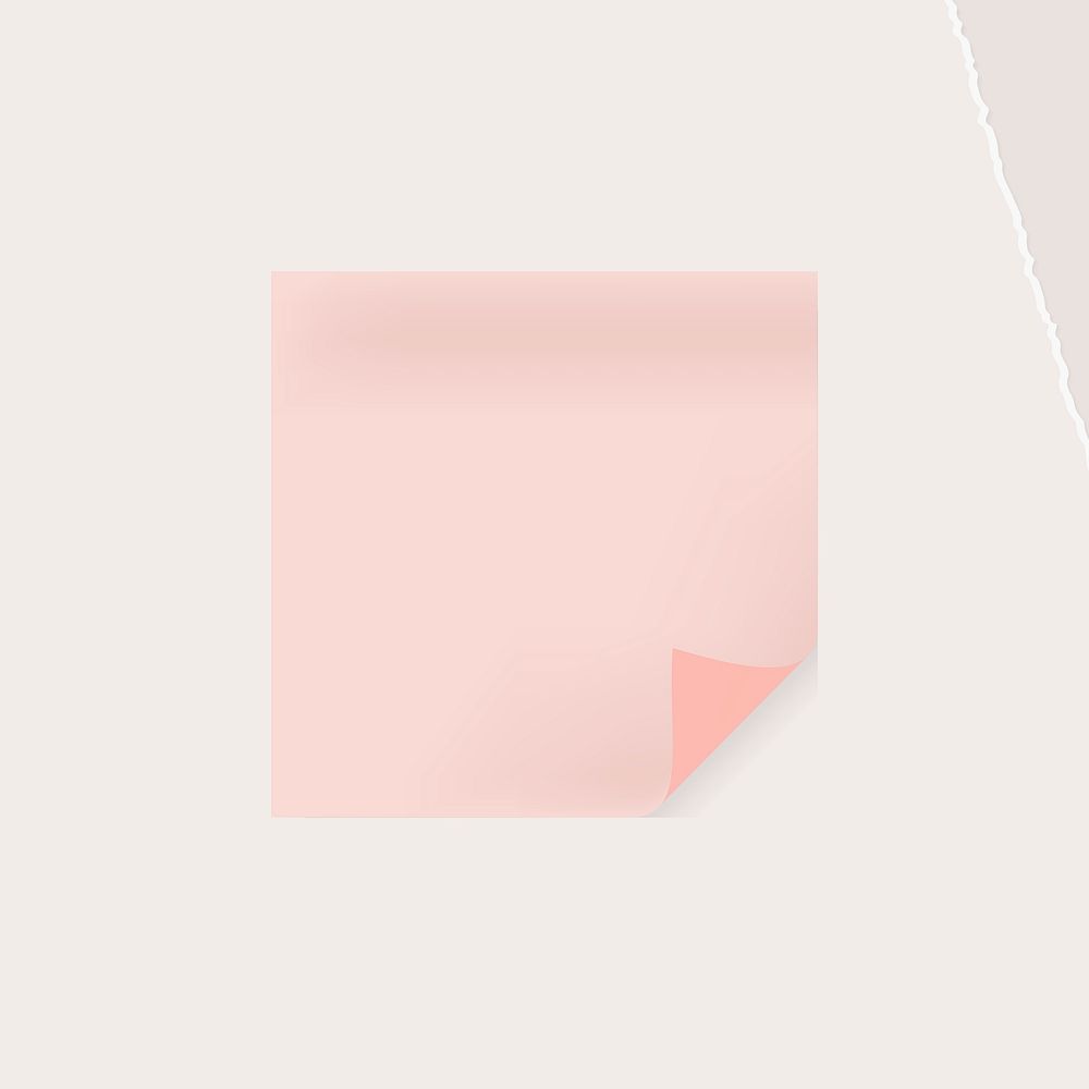 Pink square paper note social ads template illustration