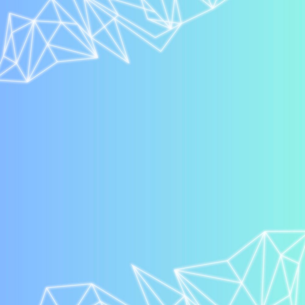 White polygon pattern on bluish gradient background square social template illustration