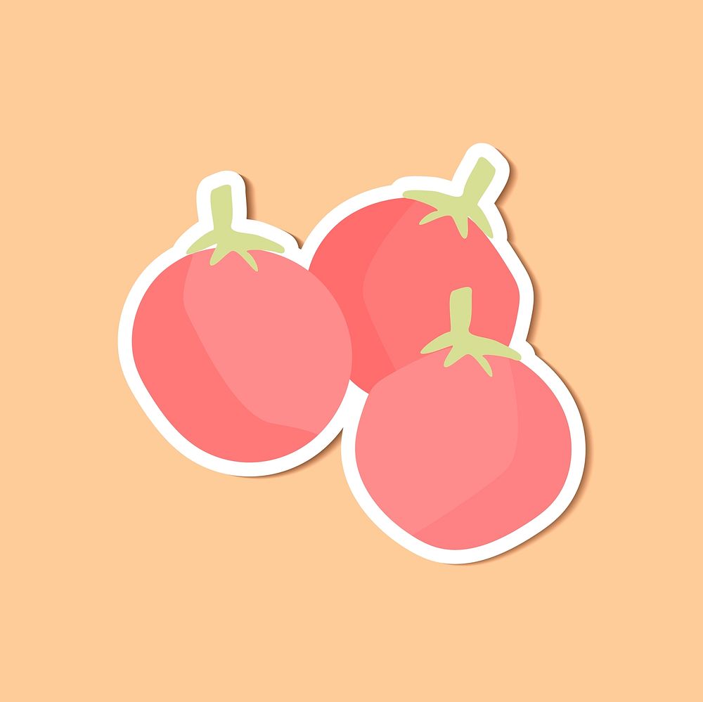 Fresh tomatoes on orange background vector