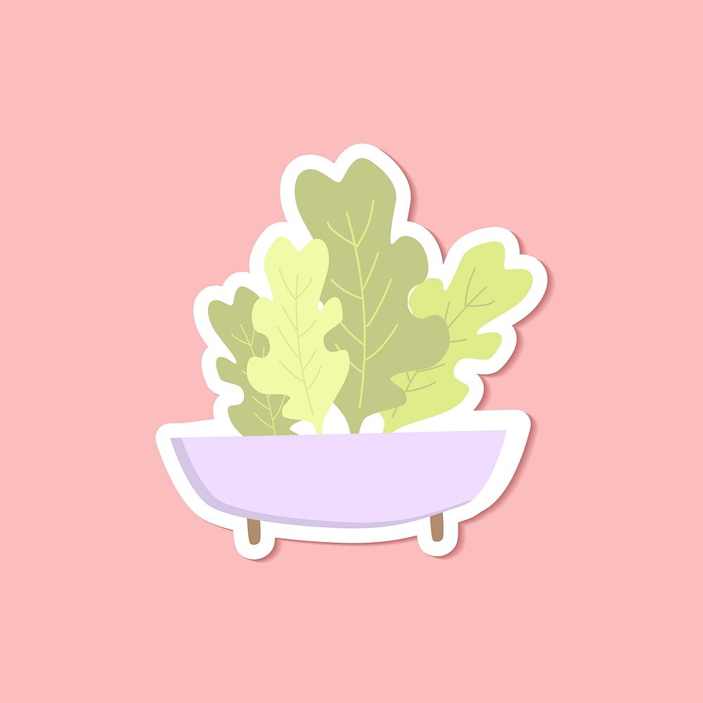 Bowl with organic greens vector