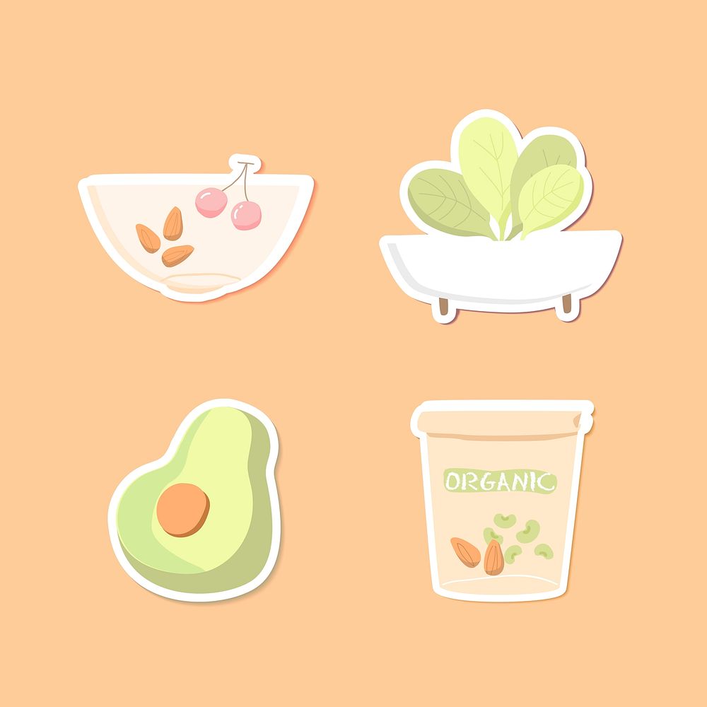 Organic food collection vector