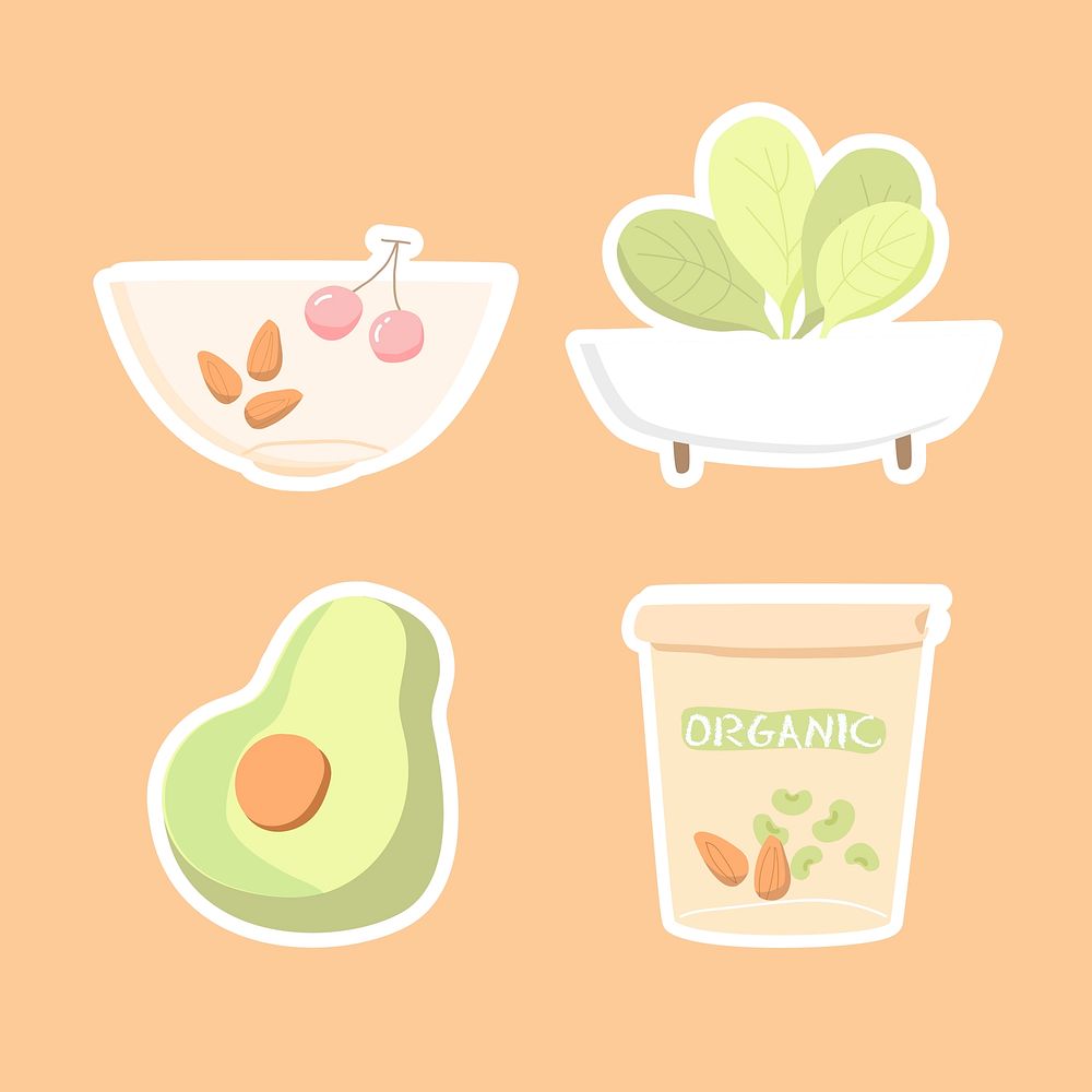 Organic food collection illustrations
