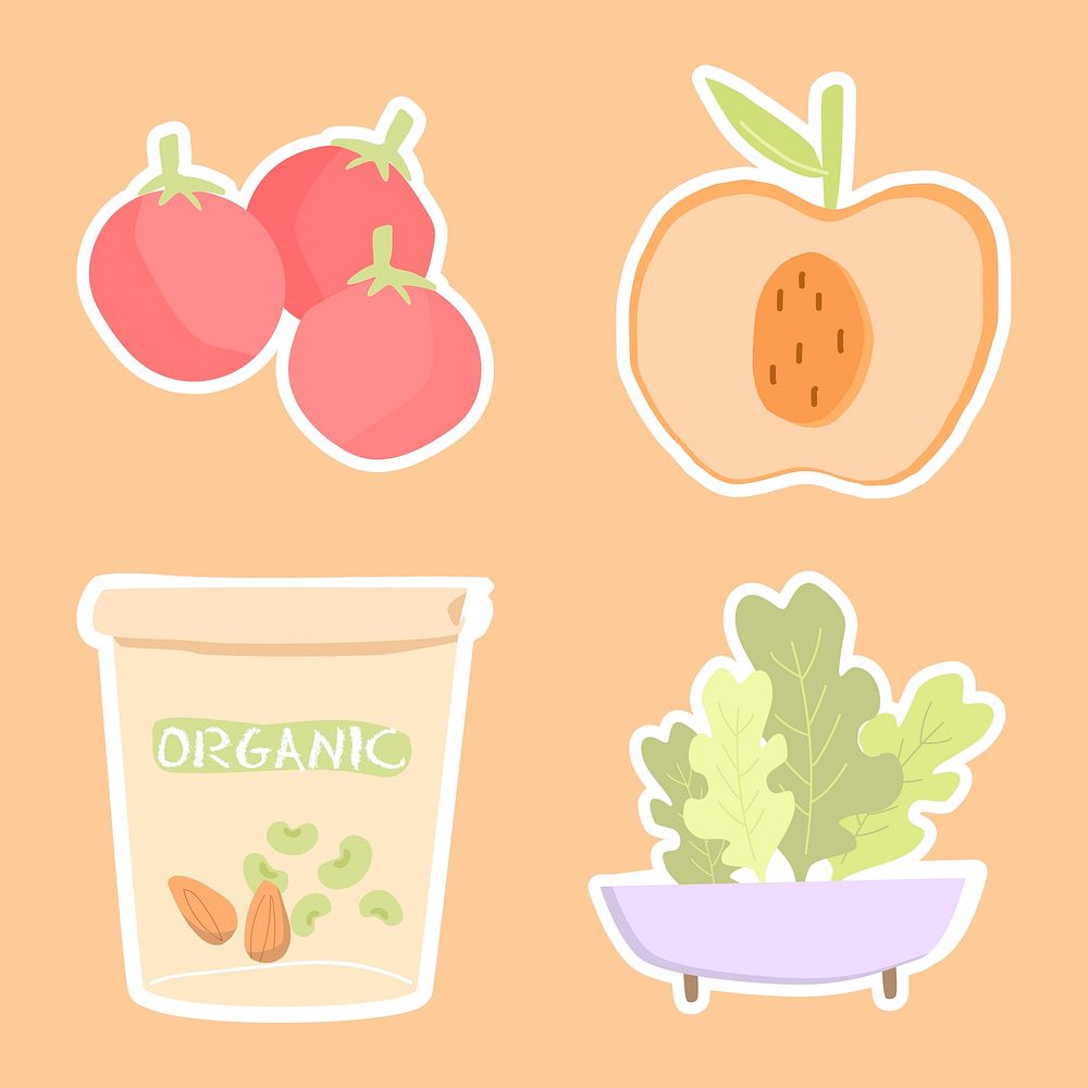 Organic food collection illustrations