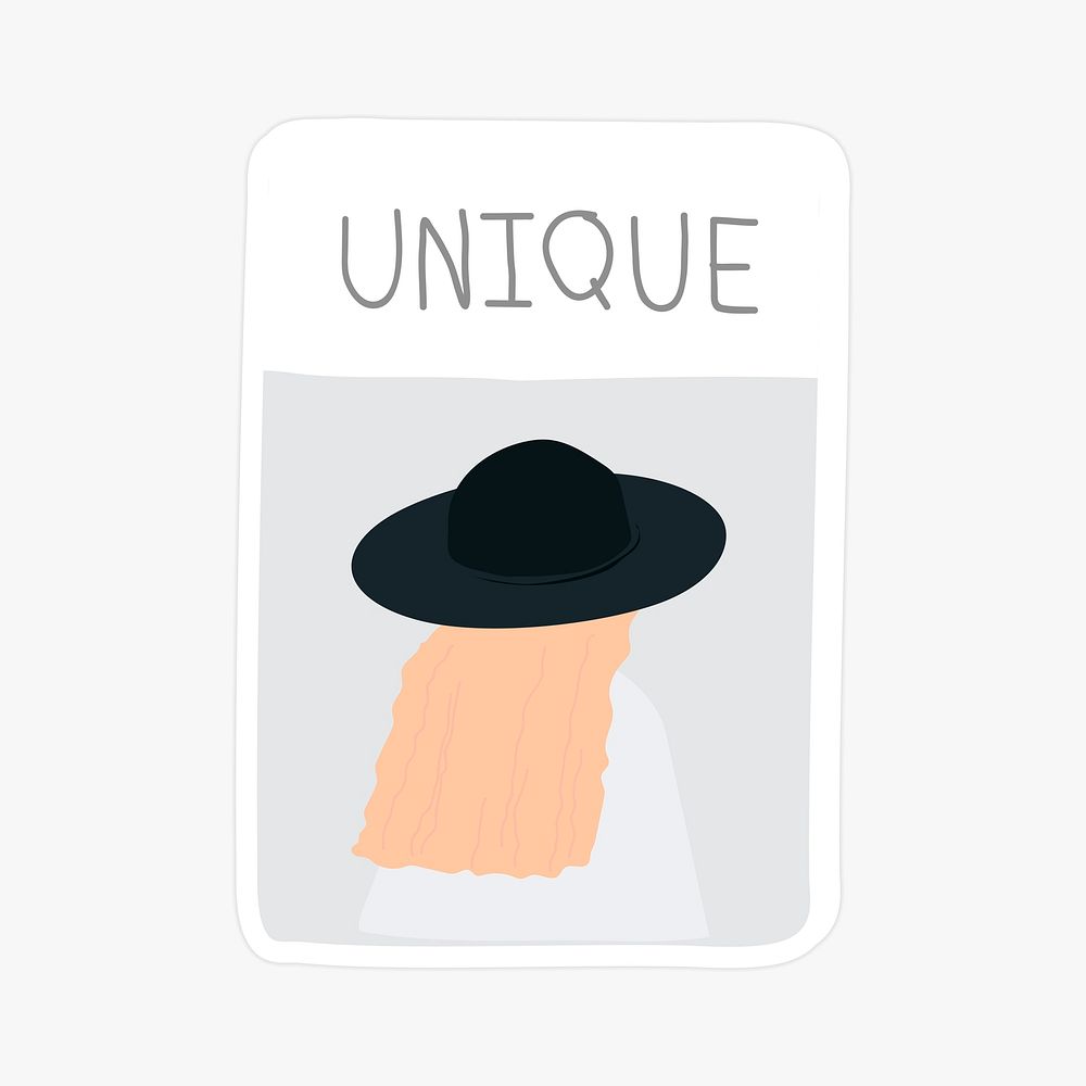 Magazine cover of woman wearing black hat vector