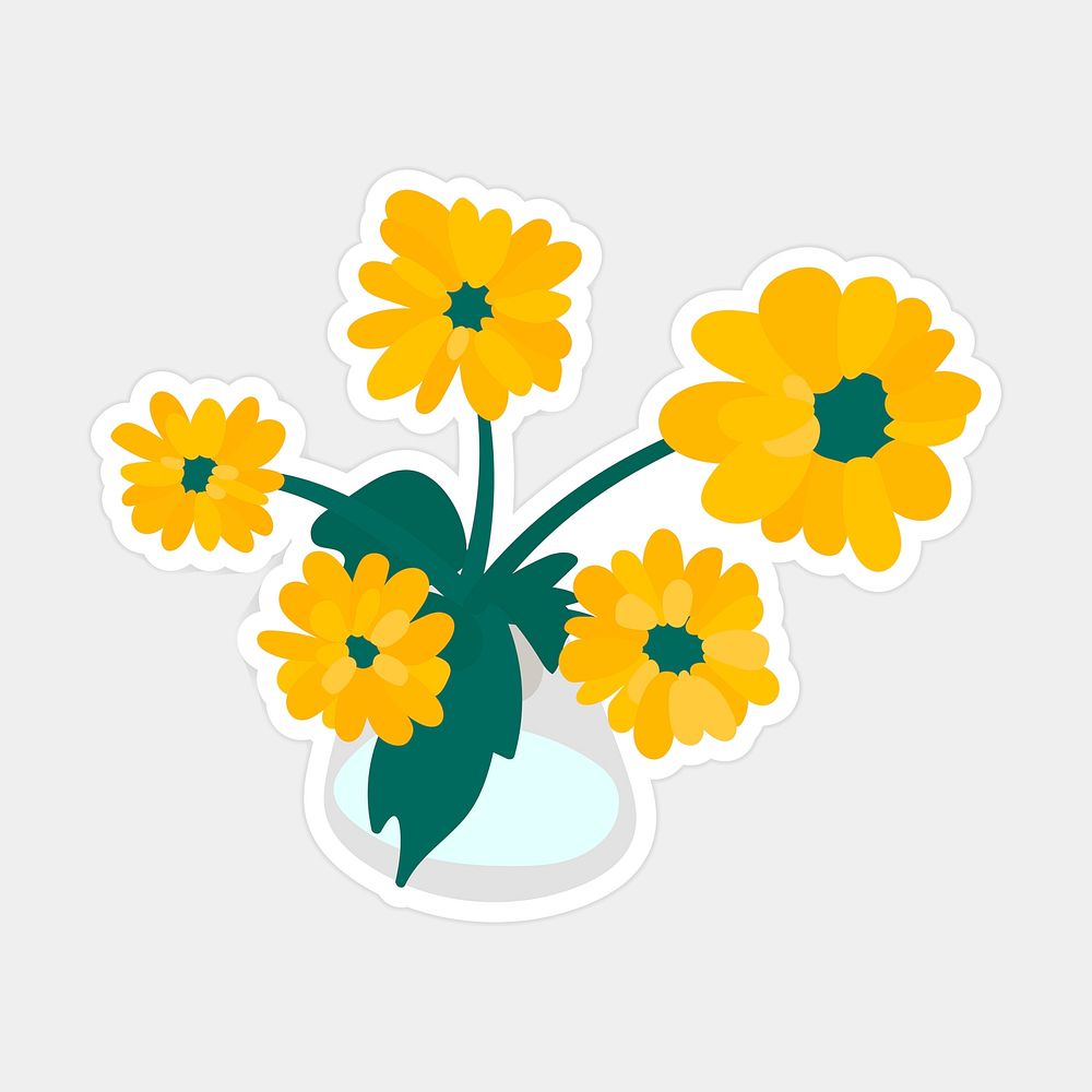 Yellow flowers on a gray background illustration