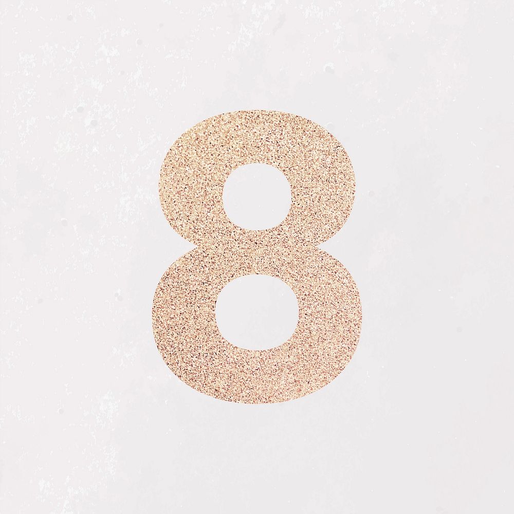 Glitter number 8 typography vector