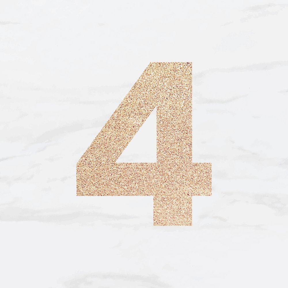 Glitter number 4 typography vector