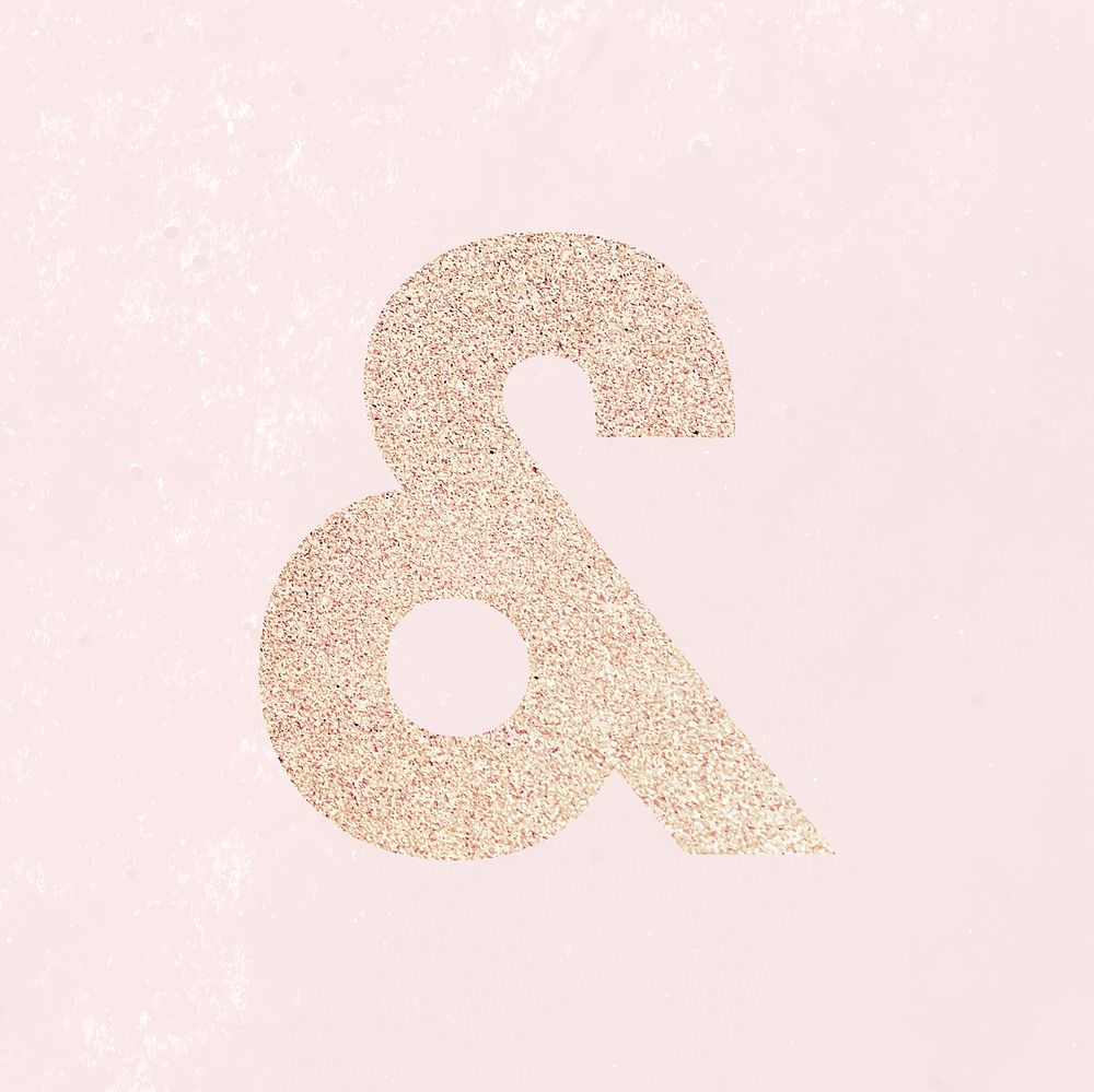 Glitter ampersand typography vector