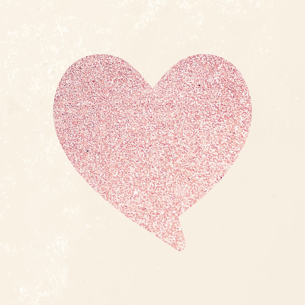 Glitter heart shape speech bubble illustration