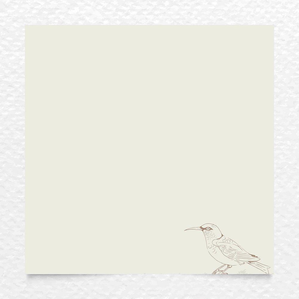 Bird on a beige background social ads template vector