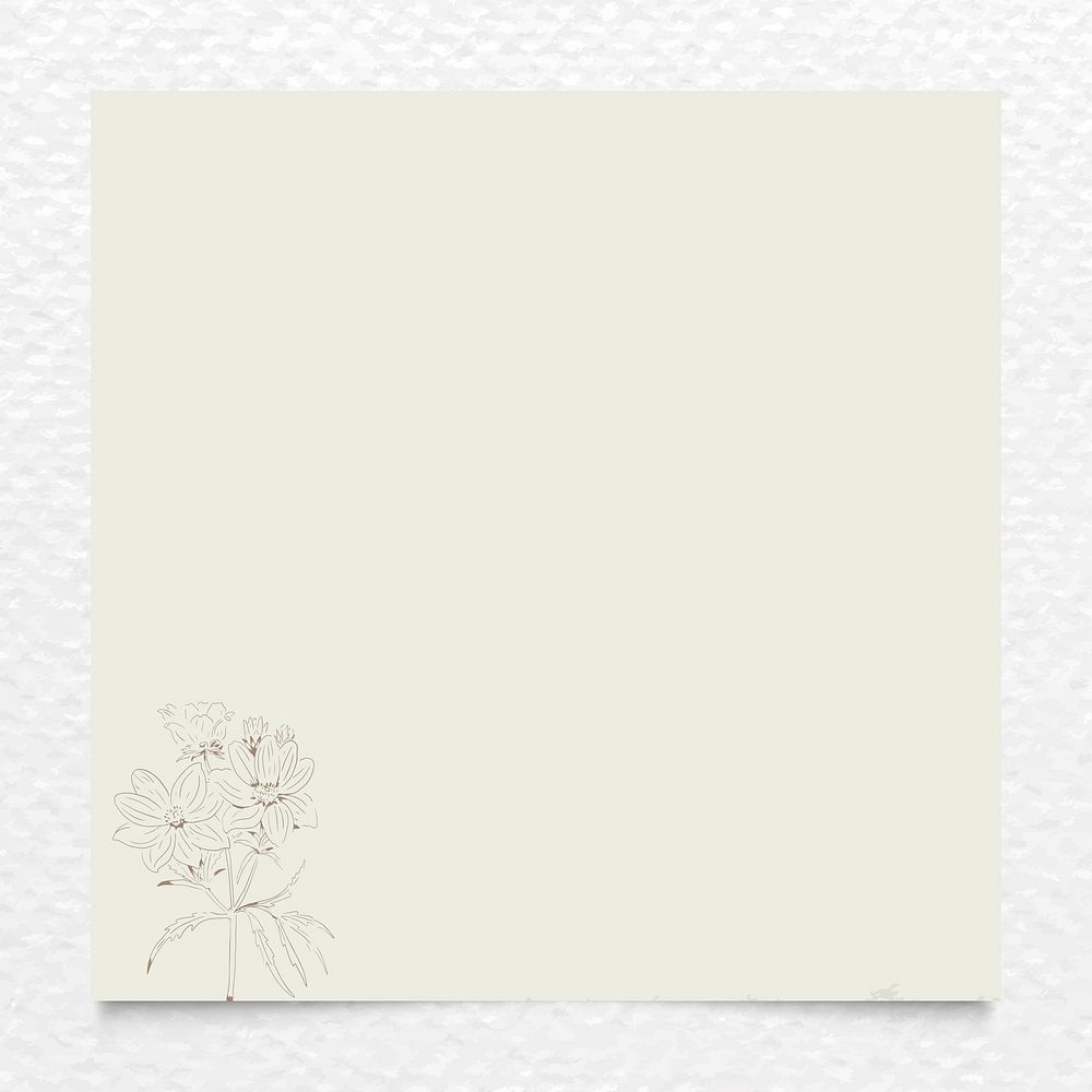 Flower on a beige background social ads template vector