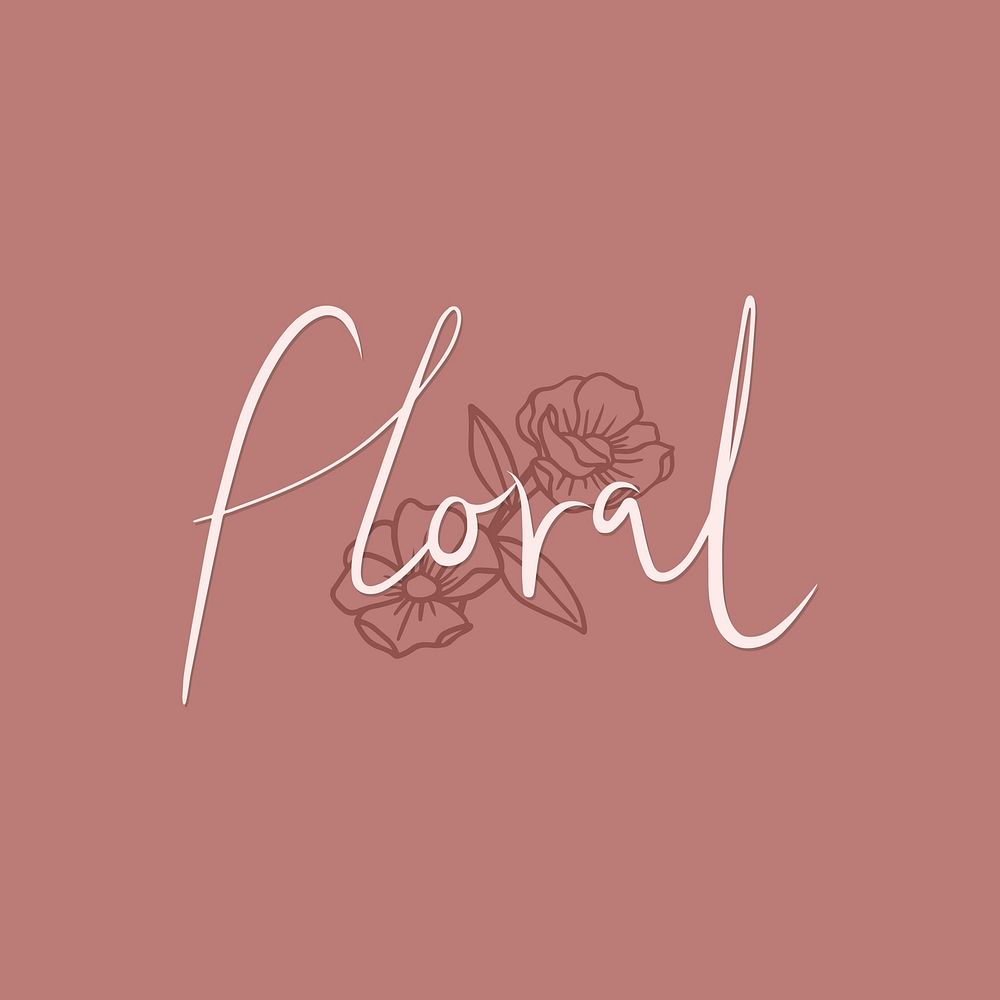 Floral text on a pink background vector