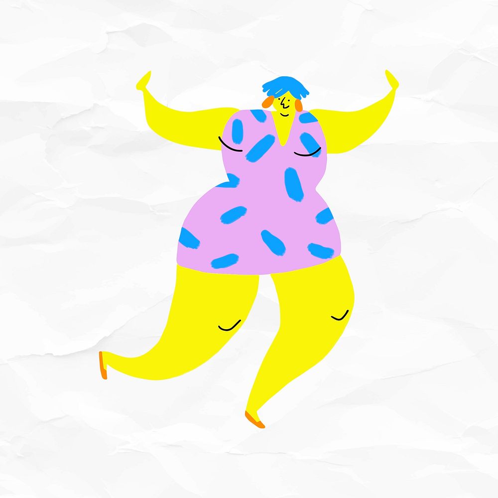 Happy woman dancing in a party design element vector