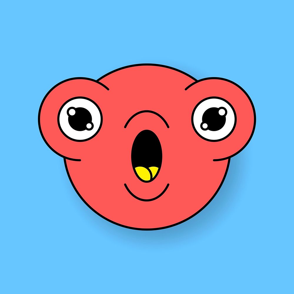 Red funky monster goldfish emoji sticker