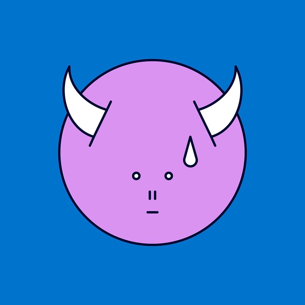 Funky purple devil monster emoji