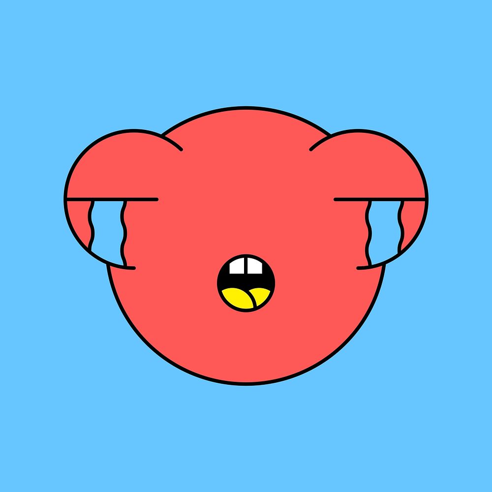 Funky red goldfish emoji sticker