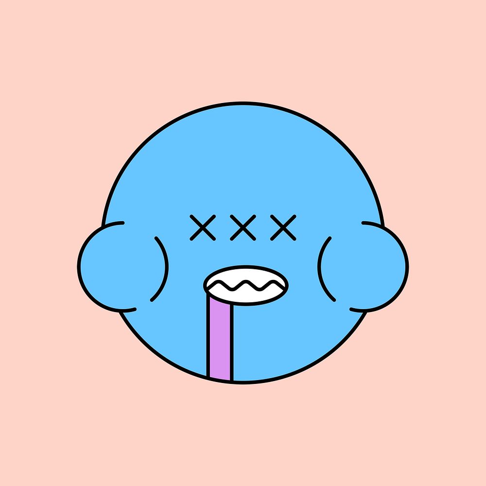 Funky blue monster frog emoji sticker 