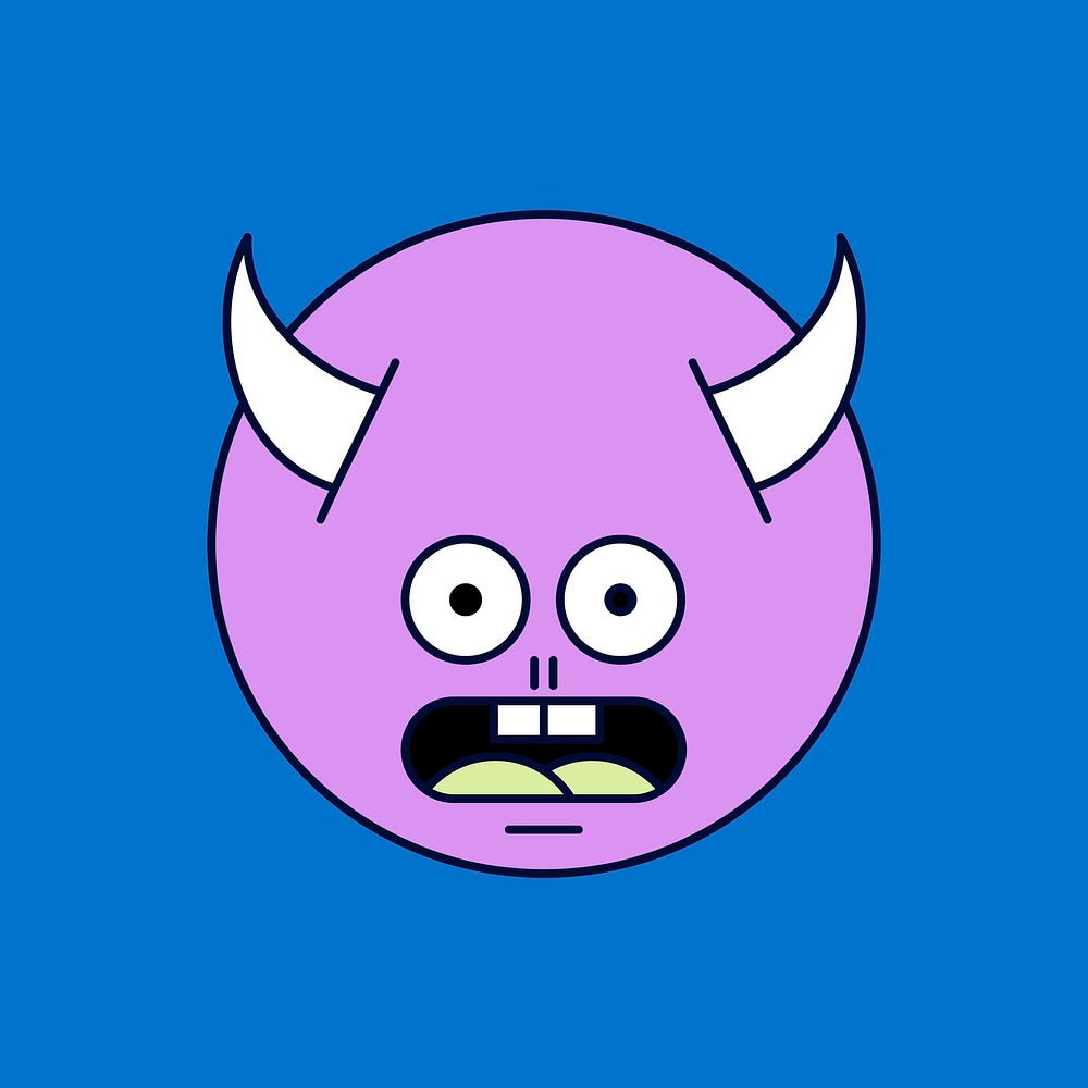 Funky purple devil monster emoji
