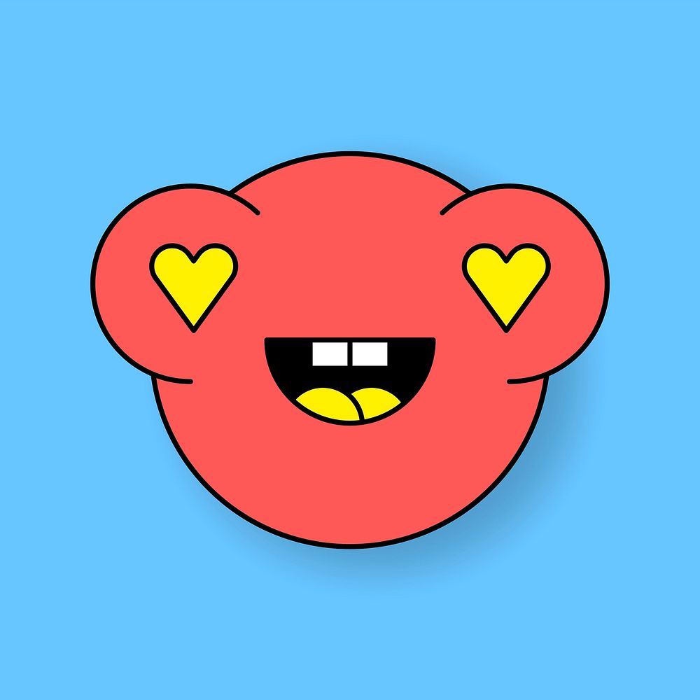 Funky red goldfish emoji sticker vector