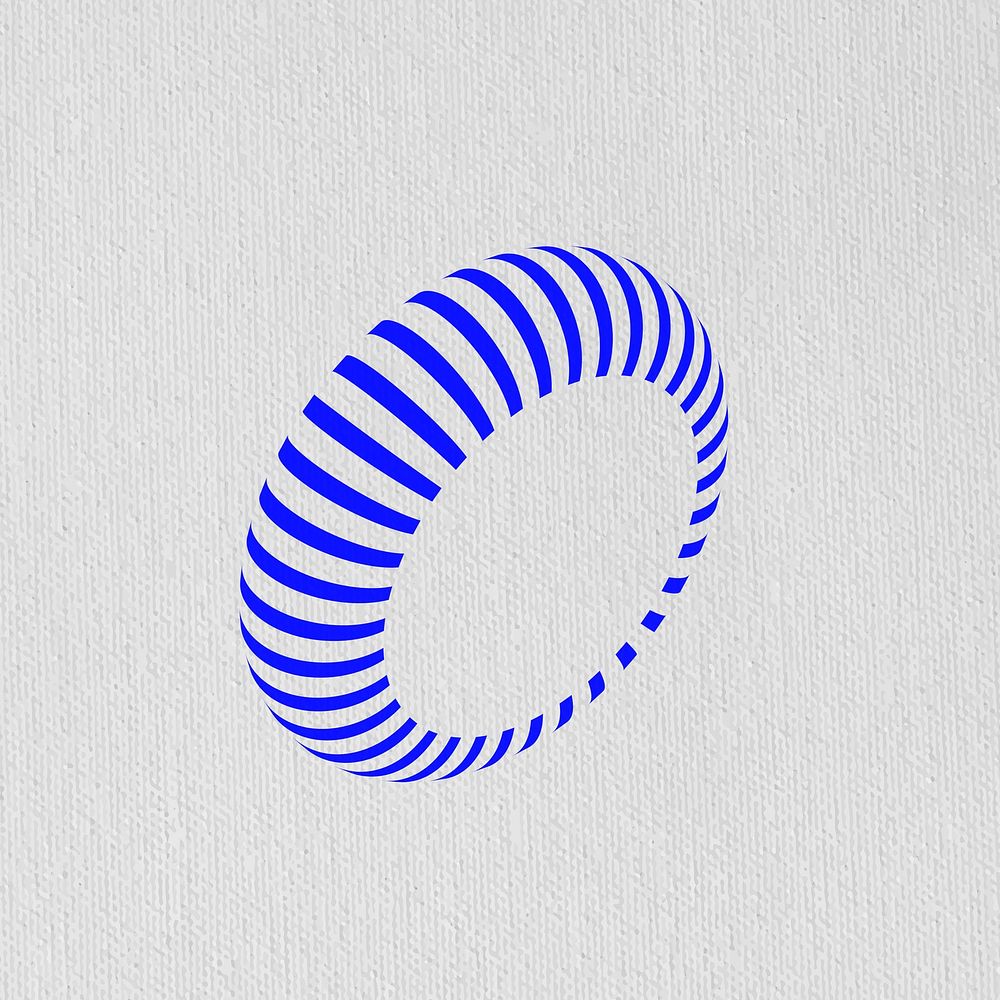 Blue torus 3D shape vector