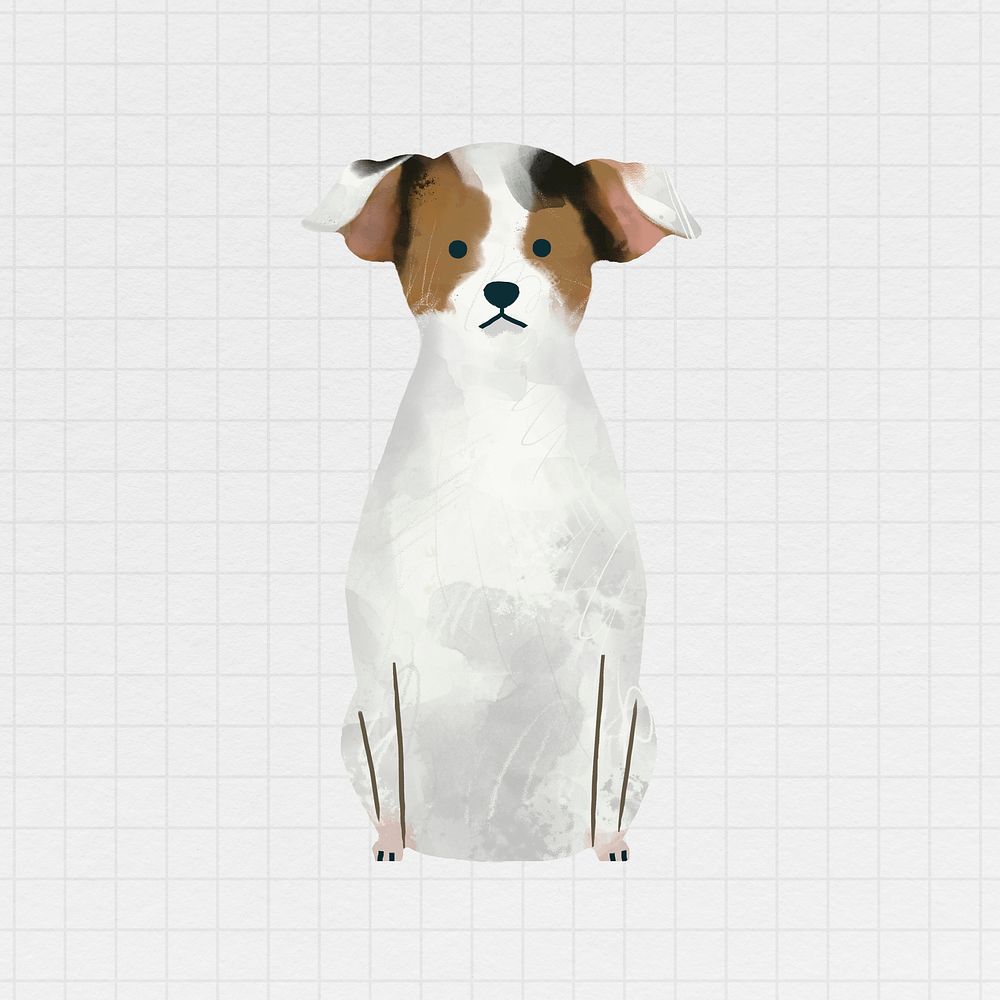 Dog jack russell illustration on white background