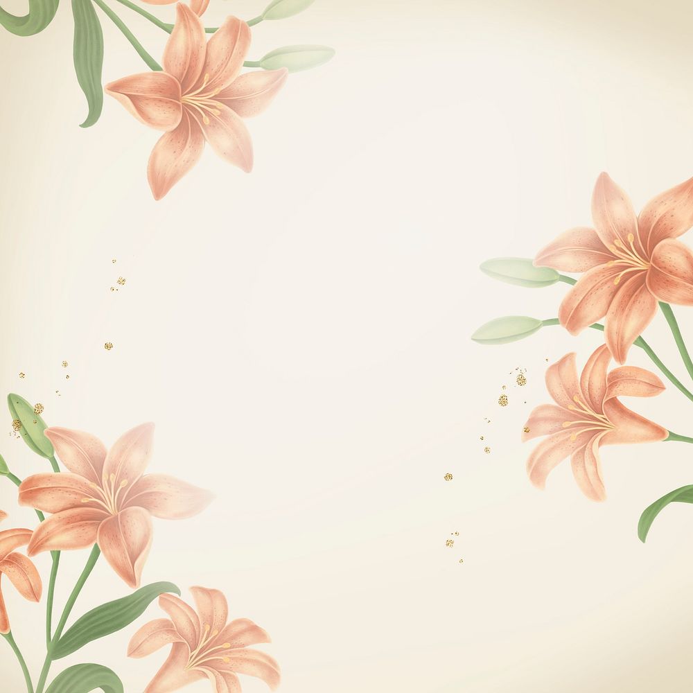 Lily flower frame illustration
