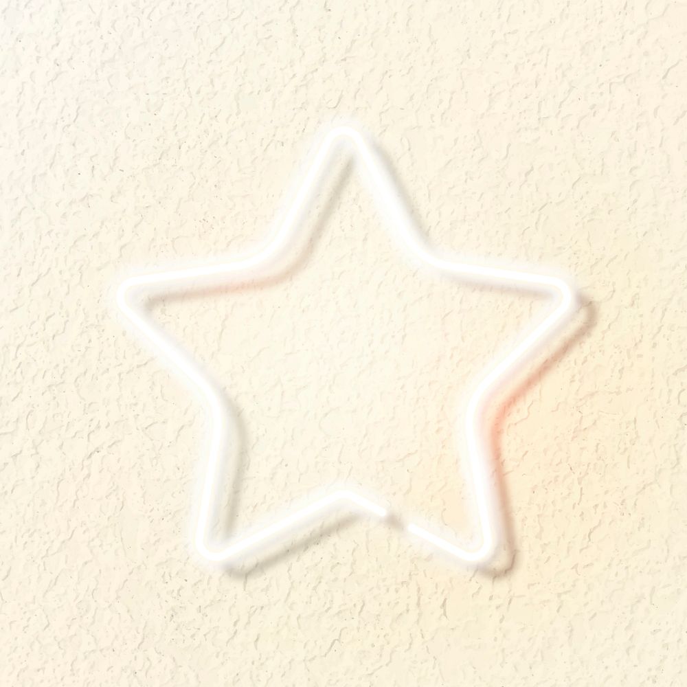 Star neon sign on yellow wall vector
