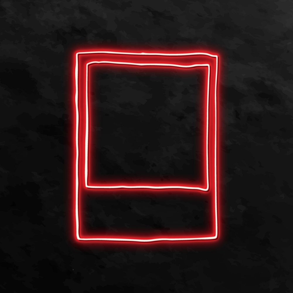Red neon frame template vector