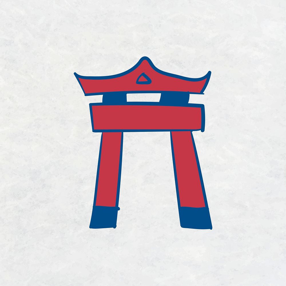 Japanese Torii gate template illustration