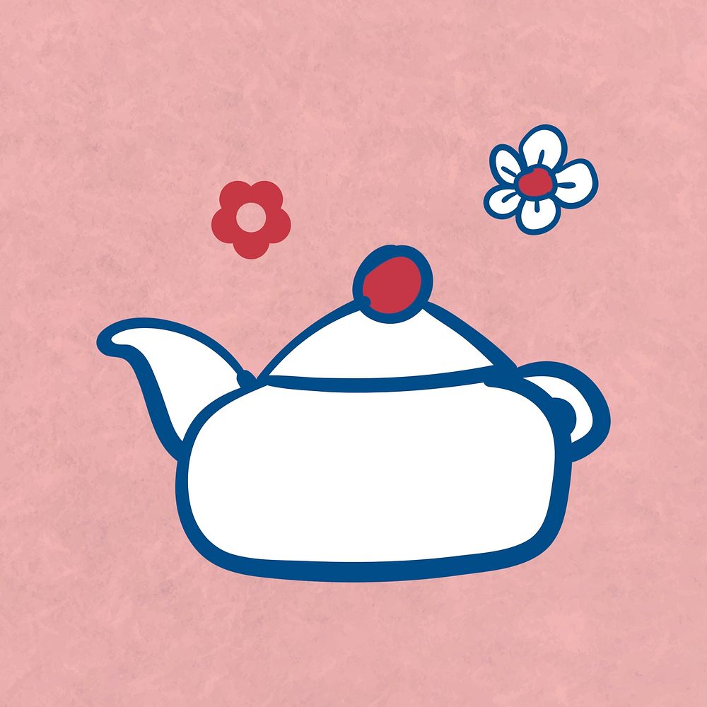 Japanese teapot drawing template illustration