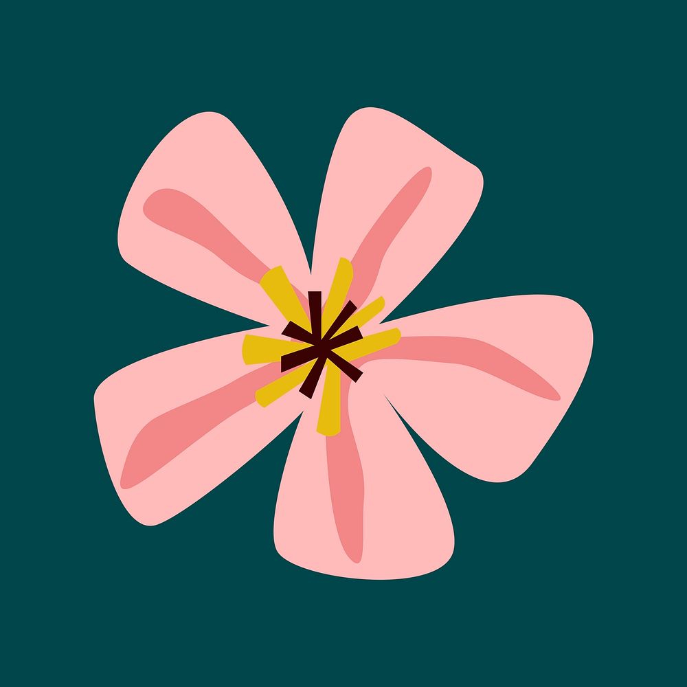 Pink cherry blossom element vector