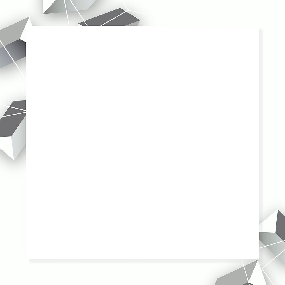 Light gray geometrical shape decorated frame vector