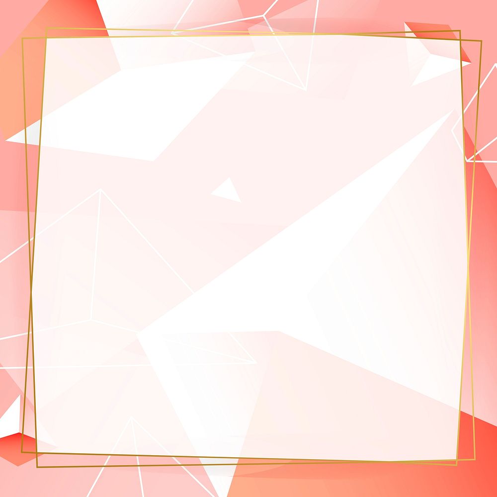 Pink geometrical patterned frame vector