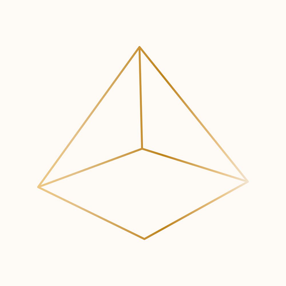 Minimal gold pyramid shape vector