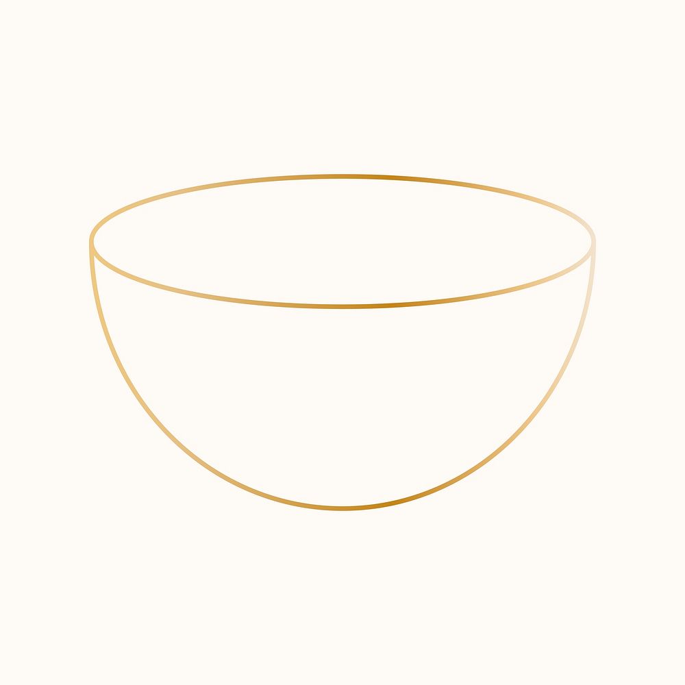 Minimal gold half sphere shape vector